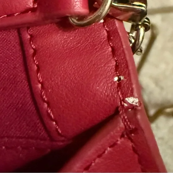 White House Black Market Burgundy Clutch with Bow & Removable Chain Strap - Picture 8 of 11